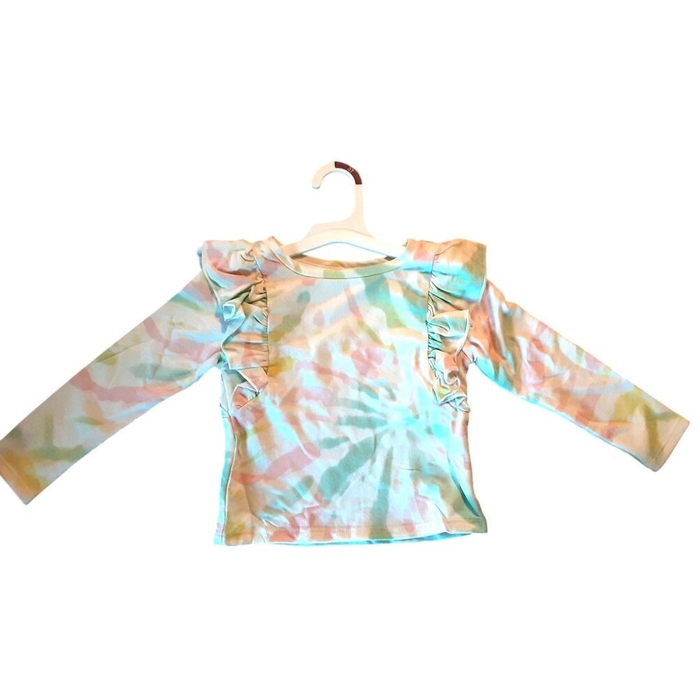 Grayson Mini Long Sleeve Toddler Top Size 3T Multicolored Cotton Blend Ruffled